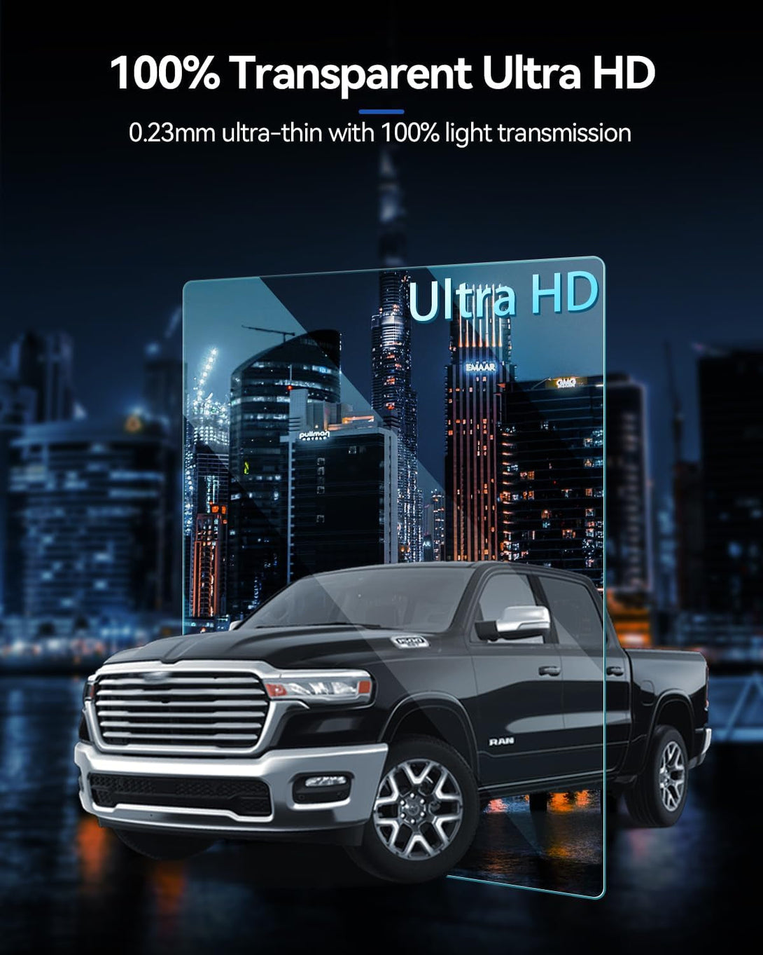 4PCS Car Screen Protector for 2025+ Dodge RAM 1500 Laramie/Rebel/Limited/Limited Longhorn/Tungsten Uconnect Accessories Navigation& Passenger Seat Nano Screen Protector Film 14.4''&10.25''