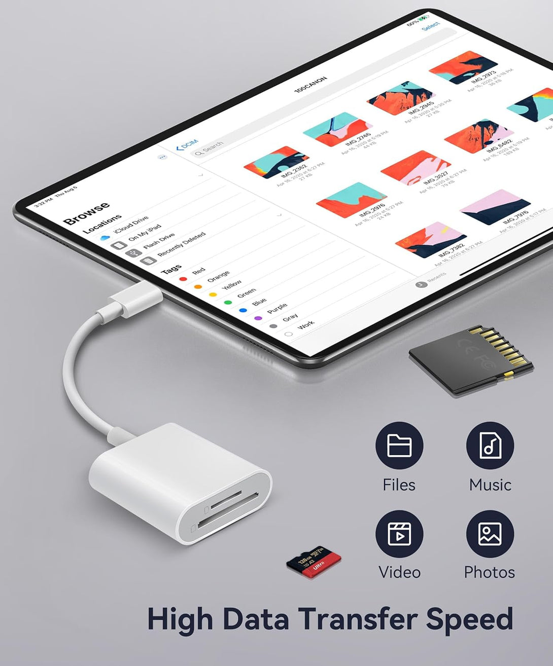 USB C SD Card Reader, WNXSLOAD SD Card Adapter with Dual Slots for Iphone 15 16 Pro Ipad Mac Macbook Laptop Android, Usb-C/Typec High-Speed Trail Camera Memory Card Reader, Plug & Play - 2 Slots