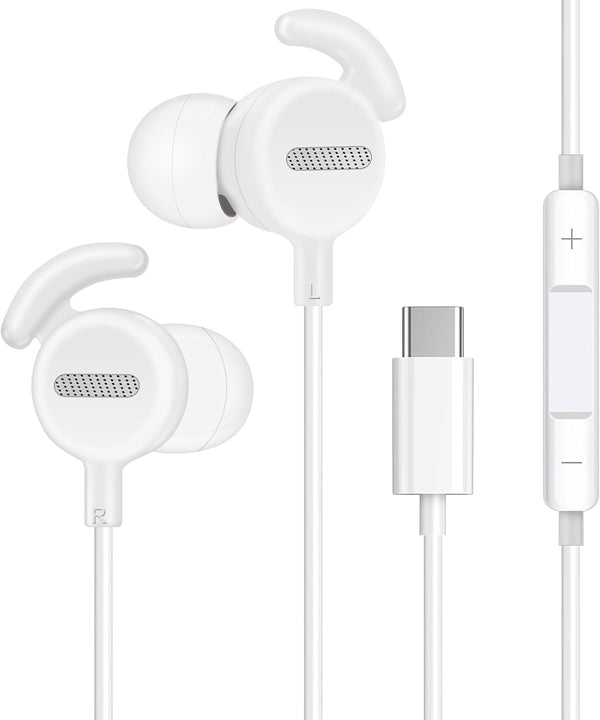 Type C Headphones in Ear Headsets for Iphone 15 15Pro 15 Pro Max Earphones Wired,Iphone16 16 Por Max Headphones Wired with Mic & Remote Control Compatible with Most Type C Jack Devices