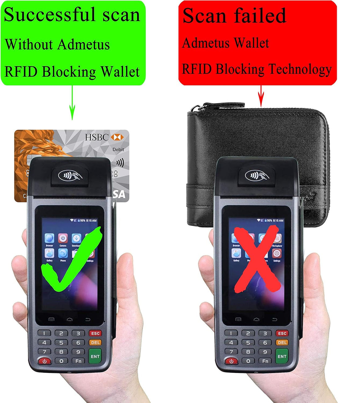 Admetus Men'S Genuine Leather Short Zip-Around Bifold Wallet