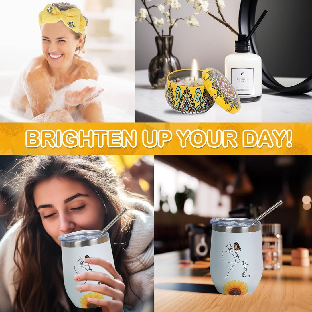 Get Well Gifts for Women,Sunflower Gifts for Women Birthday,Surgery Recovery Gifts,Feel Better Soon Care Package,Thinking of You