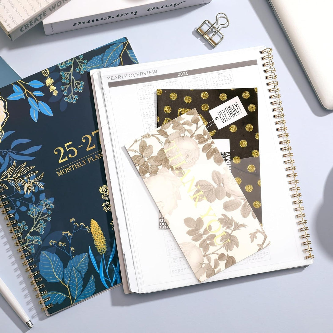 2025-2027 Monthly Planner - 2 Year Monthly Planner/Calendar 2025-2027, Academic Planner, Jul 2025 - Jun 2027, 11" X 9", 24 Months, Tabs, Back Pocket, Holidays, Twin-Wire Binding, Note Pages