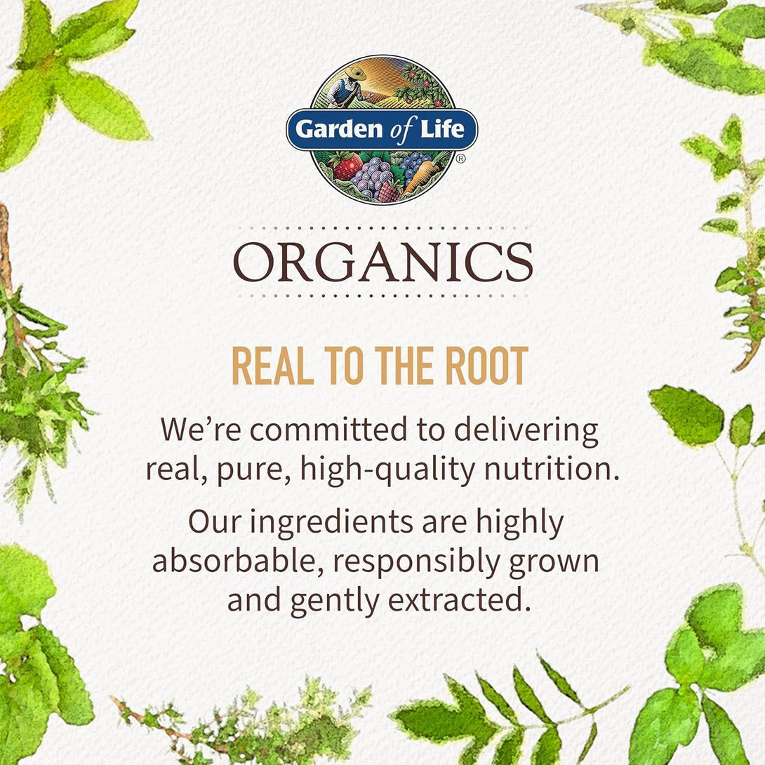 Garden of Life Organics Men'S Once Daily Whole Food Multivitamin - 60 Tablets, Vegan Mens Multi for Health & Well-Being, Organic Mens Vitamins & Minerals, Vitamin C, Zinc