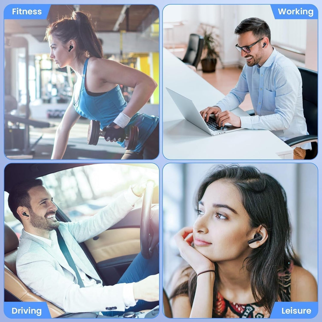 Wireless Earbuds,Bluetooth 5.3 Headphones in Ear with Hifi Stereo Deep Bass,Wireless Earphones 40H Playtime,Bluetooth Earbuds 4 ENC Noise Canceling Mic,Bluetooth Earphones LED Display IP7 Waterproof