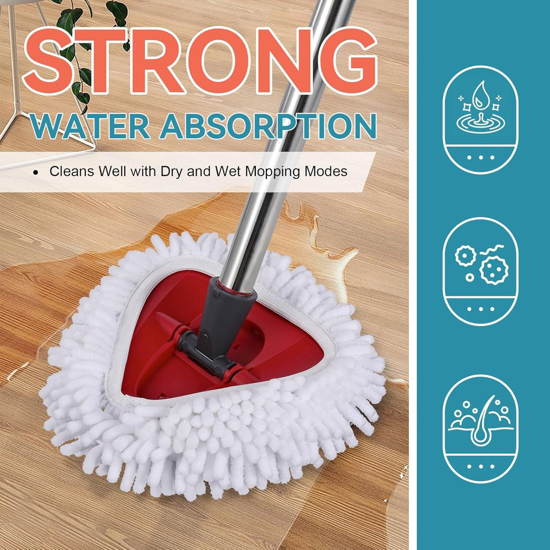 3 Pack Spin Mop Heads Replacements for Ocedar Easywring 1 Tank System Mop Replace Head Attachments, Microfiber Chenille Mop Pad Spin Mop Refill for O Cedar Mop Head