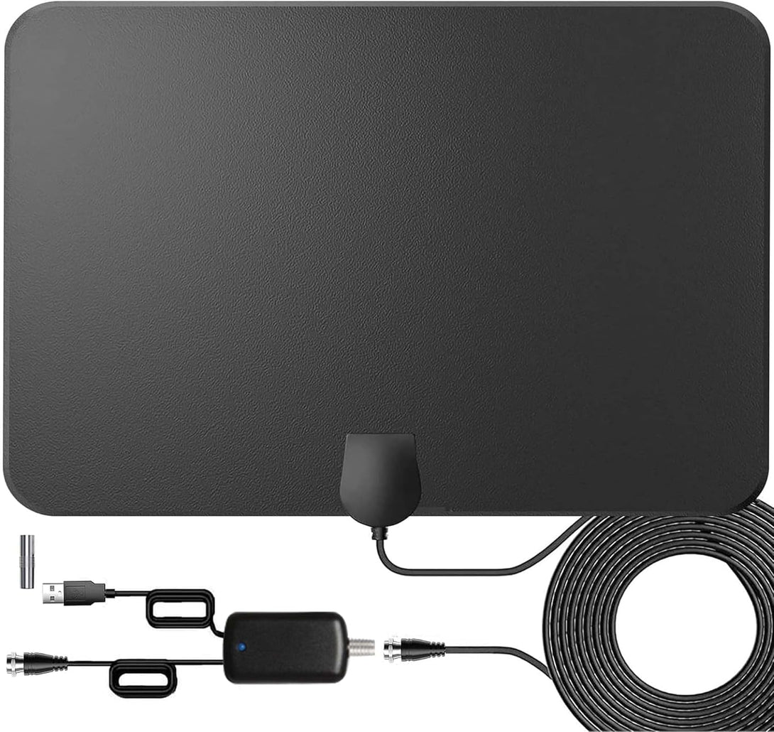 4K Amplified HD Digital TV Antenna Long 1000 Miles Range Smart TV Indoor Support 4K 1080P Fire TV Stick and All Older Tvs Indoor 360° Signal Reception Switch Signal Booster with HDTV Coax Cable 16.5Ft