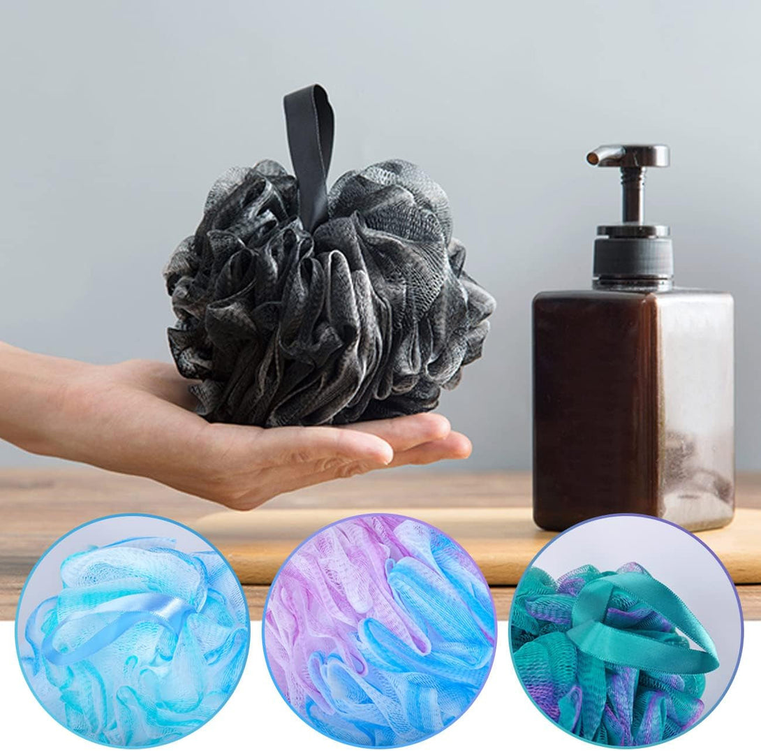 10 Pcs Shower Loofahs,Bath Shower Loofah Sponge,Exfoliating Shower Pouf Balls for Women,Men,Body Wash Bathroom,Exfoliate with Beauty Bathing Accessories