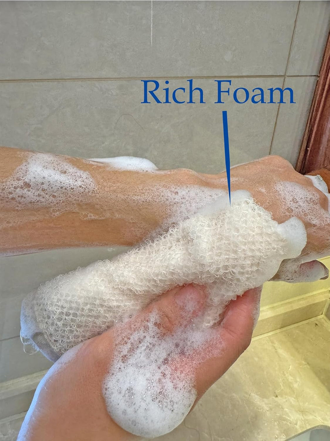 3 Pack Exfoliating Wash Cloth Face and Body Wash Bath Scrub Soft Weave Bath Towel Massage Cloth for Women and Man Two Sides
