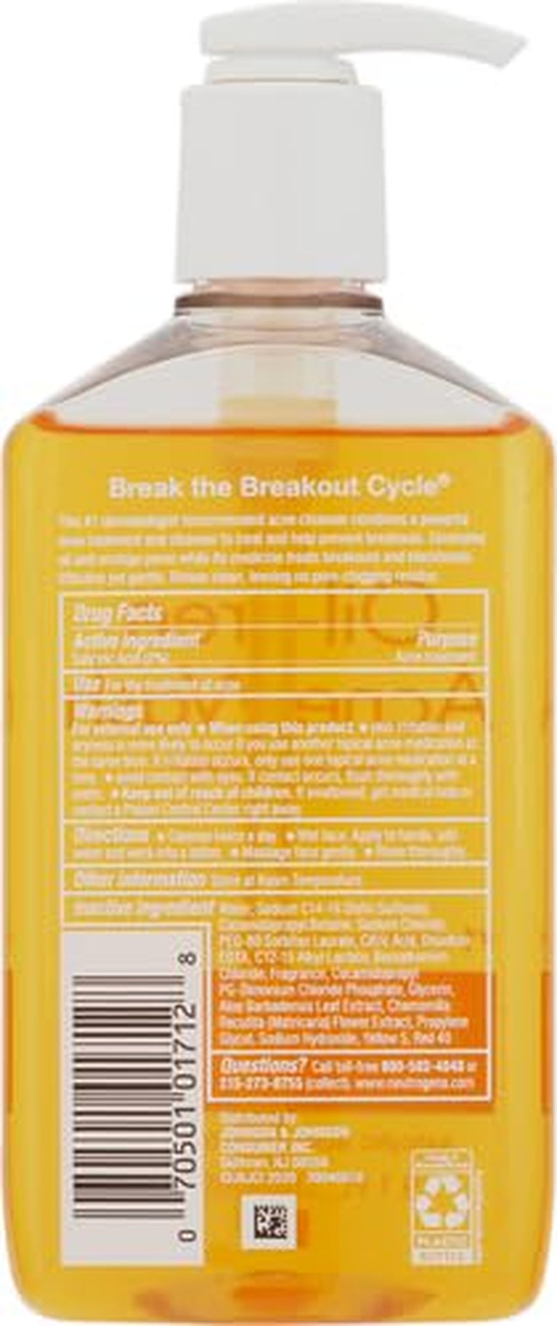 Neutrogena Oil-Free Facial Cleanser with Salicylic Acid for Acne-Prone Skin, 9.1 Fl. Oz