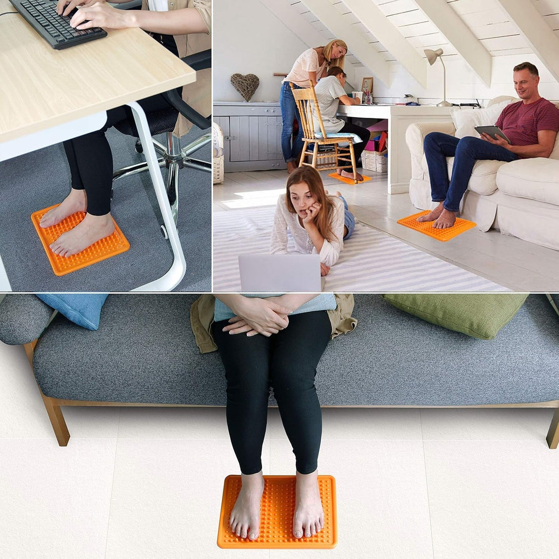 Foot Massager Mat, Acupressure Relaxation Reflexology Mat for Plantar Fasciitis, Heel, Arch Pain & Stress (Orange)