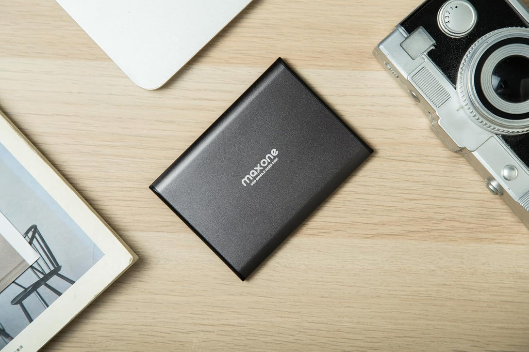 Maxone 250GB Ultra Slim Portable External Hard Drive HDD USB 3.0 Compatible with PC, Laptop - Charcoal Grey