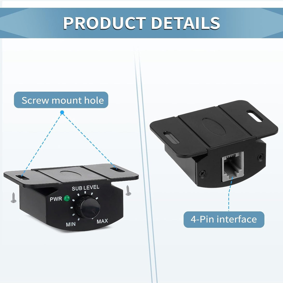 Universal Bass Control Knob, 3.5M/11.48Ft Bass Volume Knob with Extension Cable for Car Amplifier
