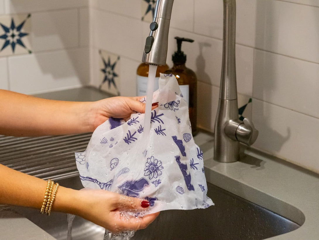 PURE & SUSTAINABLE COMPANY Beeswax Wraps - Food Storage -Pack of 3– Sustainable – Reusable - Certified Organic Cotton Size S,M,L