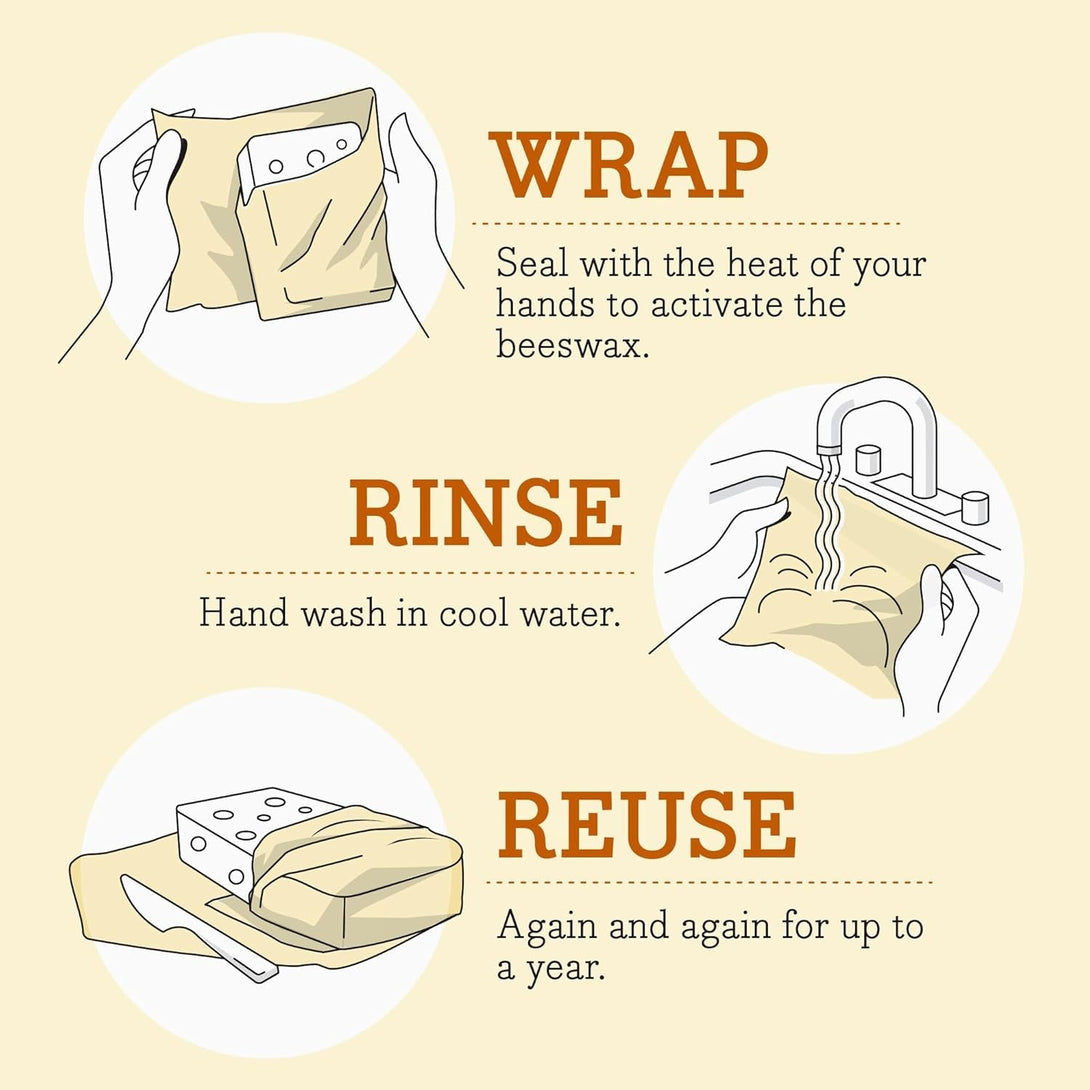 Bee'S Wrap Beeswax Wraps for Food - Honeycomb Bread Wrap - Made in USA Reusable Bread Storage Bags - Organic & Eco-Friendly Alternative to Aluminum Foil, Sourdough Bags & Plastic Wrap