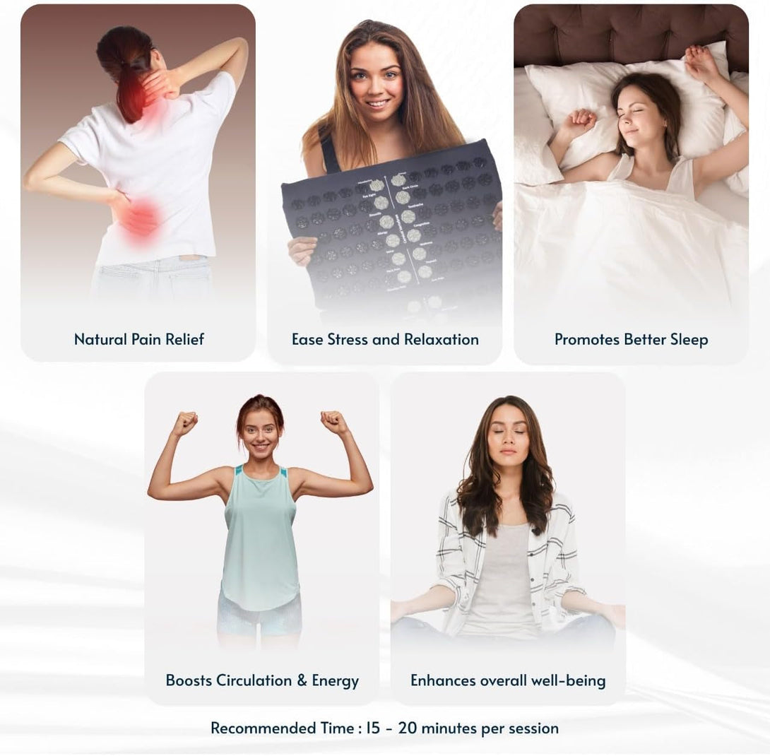 Acupressure Mat and Pillow Set for Full Body Relaxation | Back,Foot and Neck Pain Relief| No Needles | FSA/HSA Eligible | Relieves Stress and Tension | Improves Wellness Goals | Applicator Kuznetsova