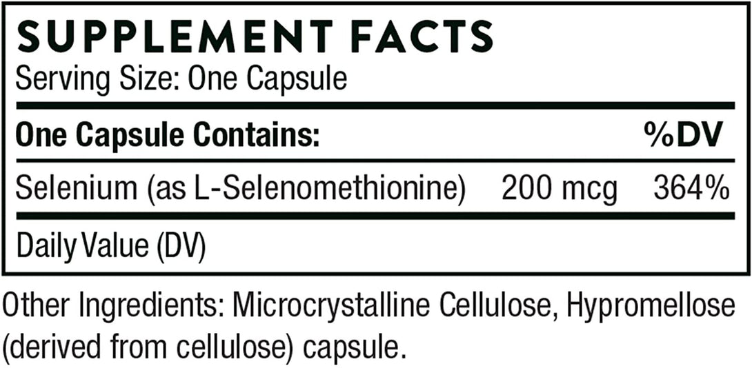THORNE Selenium - 200 Mcg Selenium Supplement for Antioxidant Support* - 60 Capsules