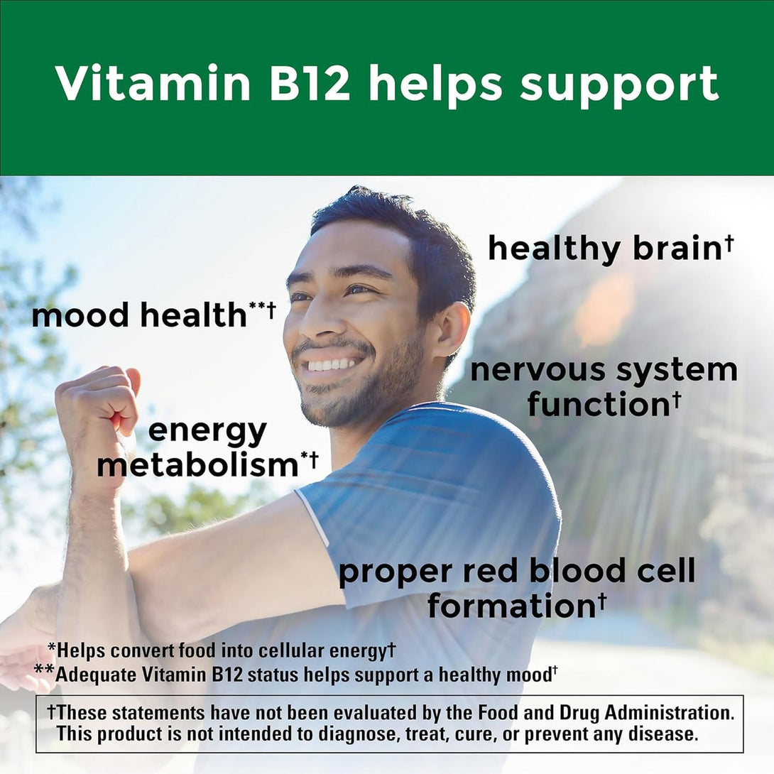 Nature Made Vitamin B12 1000 Mcg, Dietary Supplement for Energy Metabolism Support, 160 Time Release Tablets, 160 Day Supply