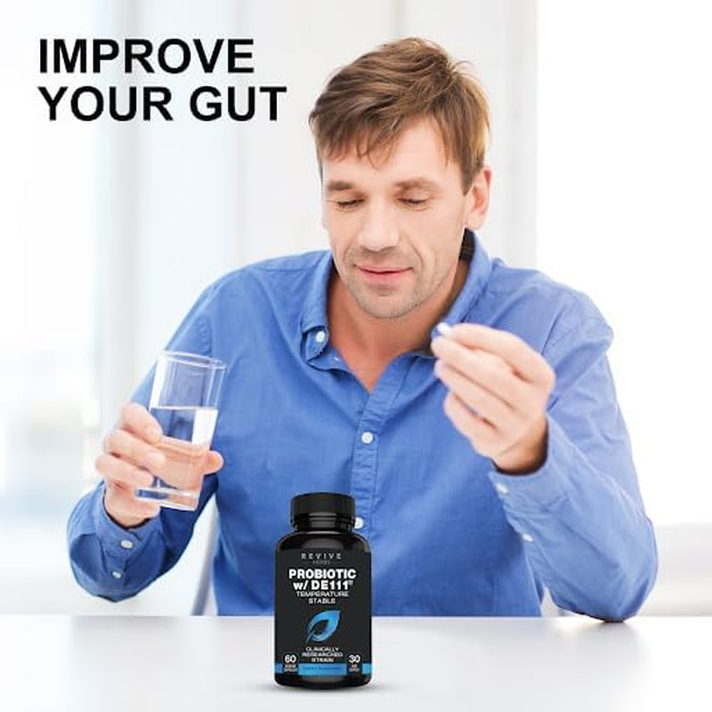 Advanced Probiotic with DE111 Strain (Bacillus Subtilis). Spore Forming Probiotic. No Refrigeration Needed. 11.5 Billion Organisms. Probiotics for Women and Men. 60 Vegetable Capsules.