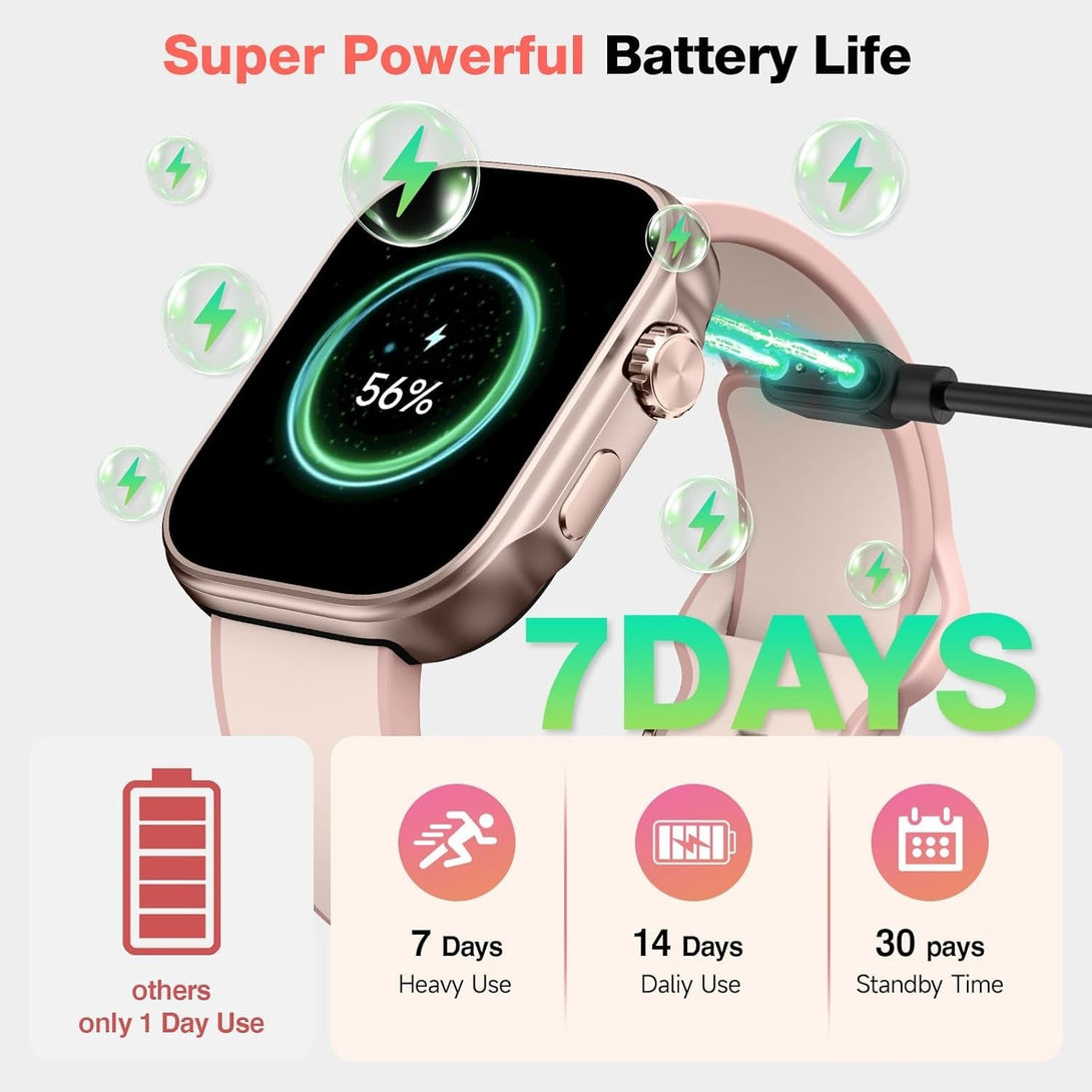 Smart Watch for Women, 1.99" AMOLED Display Fitness Tracker,Smartwatch(Answer/Make Calls), IP68 Waterproof 100+ Sport Mode Activity Tracker, Heart Rate Sleep Monitor, Ios Android Compatible