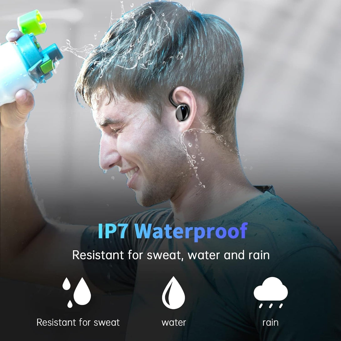 Wireless Bluetooth Headphones, Immersive Hifi Stereo Earbuds, 2023 New 48Hrs Ear Buds, ENC Mic, IP7 Waterproof Sport Earhooks