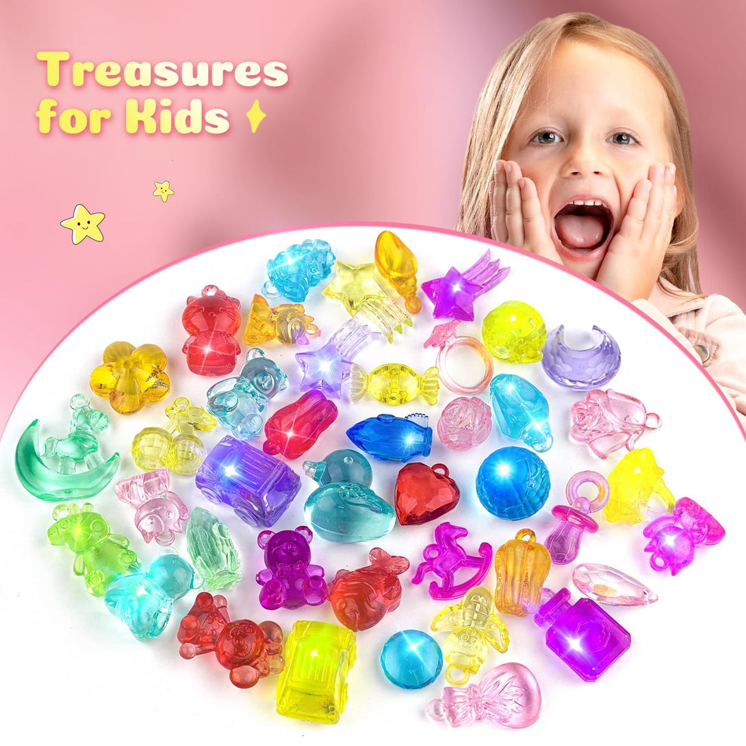 34 + 6 Bath Bombs with Crystal Toys inside for Kids, 34PCS Organic Surprise Bath Bomb Gift Set for Christmas, Birthday, Easter, Natural Fizzy Bath Home Spa, 6PCS Gift Bags for Girls and Boys