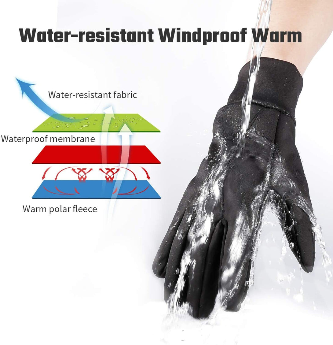 Fanvince Winter Gloves Touch Screen Water Resistant Windproof Thermal for Running Cycling Driving Hiking for Men Women