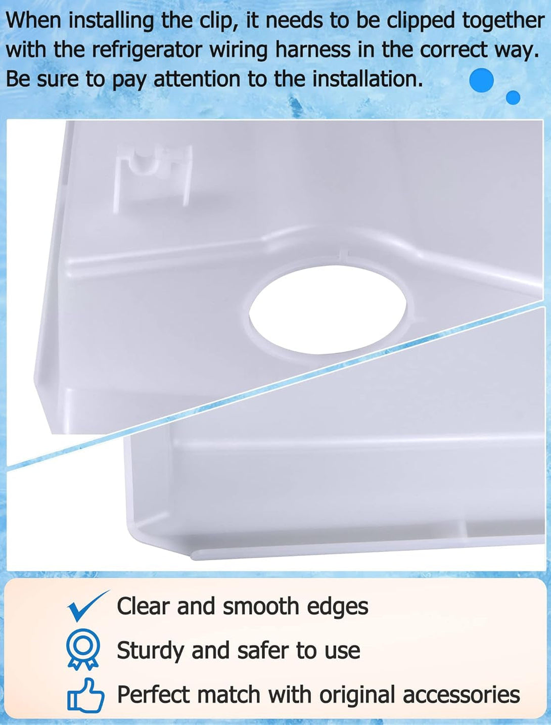 W10670845, WPW10670845 Refrigerator Ice Bucket Compatible with Whirlpool, Kenmore, Kitchenaid, Amana Refrigerators, Etc. Part Number: 2196091, 1115342, 1115372, 2152701, 2152702, Etc.