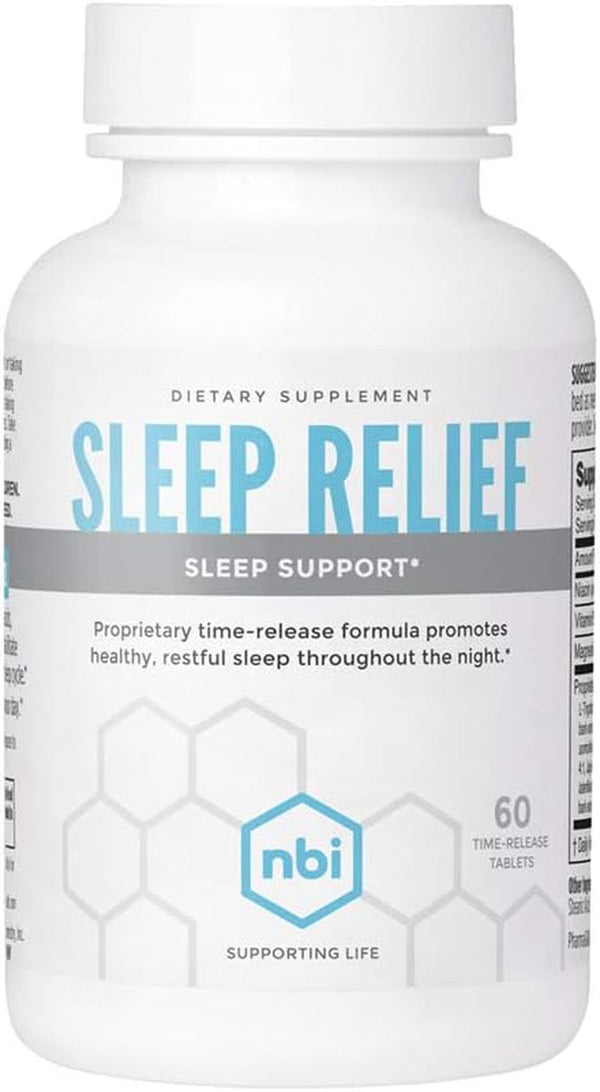 Sleep Relief Melatonin Natural Formula | Soothing Bedtime Supplement | Sleep Support with Magnesium and L-Theanine | 60Ct Tablets