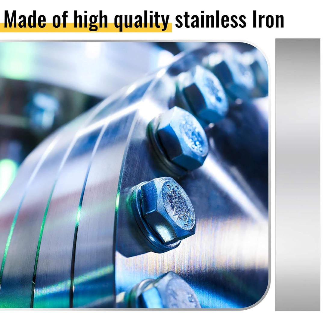 Amylove 24 Pcs 304 Stainless Steel Strips Shim Stock Metal Shims 1" Width X 6" Length Assortment 8 Thickness Sizes Thin Metal Sheet for Kitchen Trim Gap Filler Tools Home Improvement