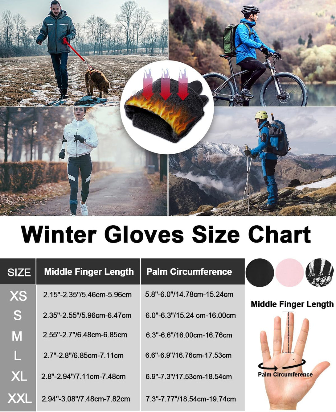 RIGWARL Gloves for Cool&Cold Weather Waterproof, Winter Gloves for Men Women Touch Screen
