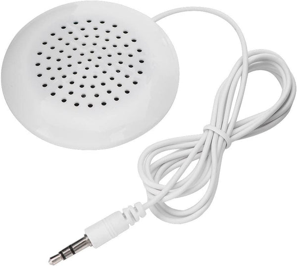 ASHATA Portable Pillow Speaker, Mini Stereo Speaker with 3.5Mm Aux Plug for MP3, Phone, CD Player, Etc (White)
