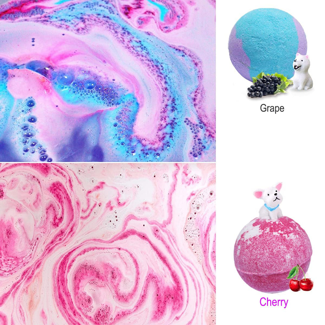 3.5 Oz XL Bath Bombs for Kids with Puppy Toys inside Kids Bath Bombs Organic Bubble Bath Fizzies Colorful Bomb 12 Pcs Set Birthday/Christmas Surprise Gift for Girls & Boys