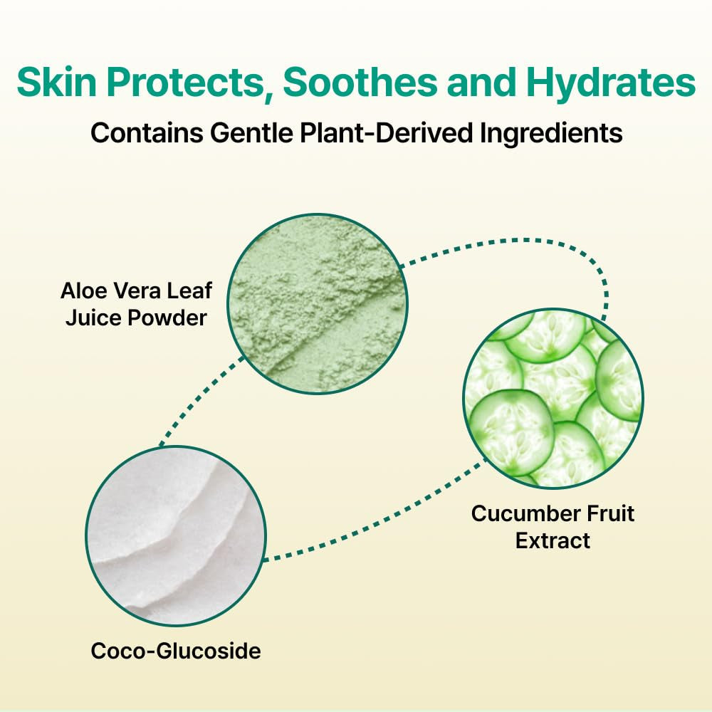 GREEN FINGER Mild Sun Cleansing Tissue 30 Count (6 Packs of 5), Gentle Baby Wipes for Sensitive Skin, Removes Sunscreen Easily, Natural Organic Makeup Remover Wipes with Aloe Vera, Korean Skincare