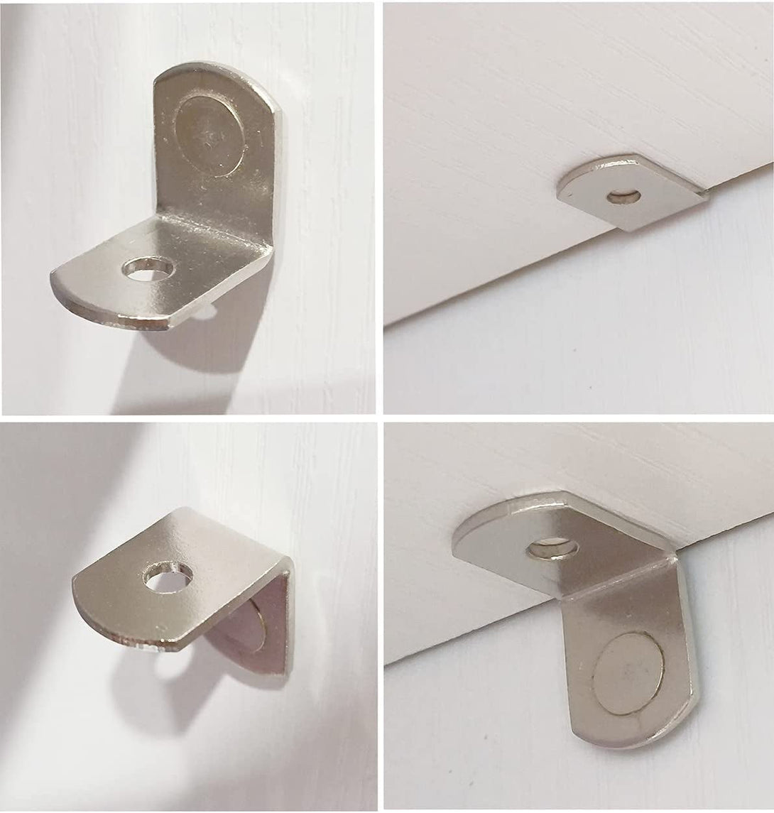 1/4 Inch Shelf Pegs,40Pcs Bracket Support Pins L-Shaped Holders for Cabinets,Shelves,Wodrob,Nickel Plated