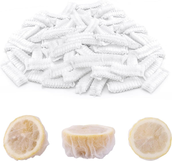 200Pcs Lemon Covers for Squeezing, Reusable Lemon Wedge Bags Stretch Wraps Mesh Lemon Juice Net Squeezer Cloths for Seed-Free Extraction, Ideal for Fresh Lemon or Lime Squeezing (White)