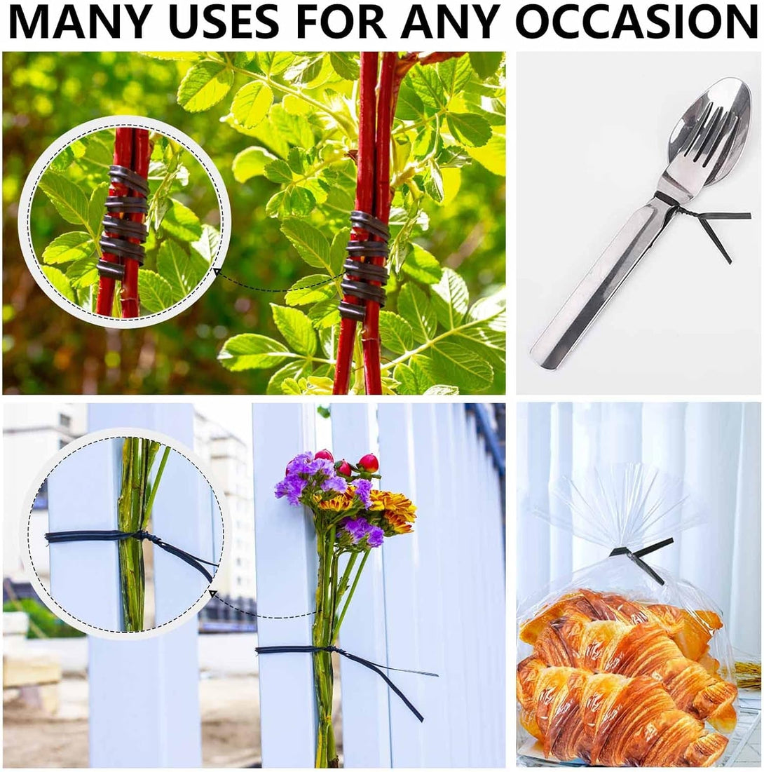 400 Pcs Twist Ties for Bags 5" Cable Ties Bag Twist Ties for Cord Twist Bread Ties Reusable Black Plastic Coated Ties Heavy Duty Bread Ties Twist Wire Ties for Household and Office Use