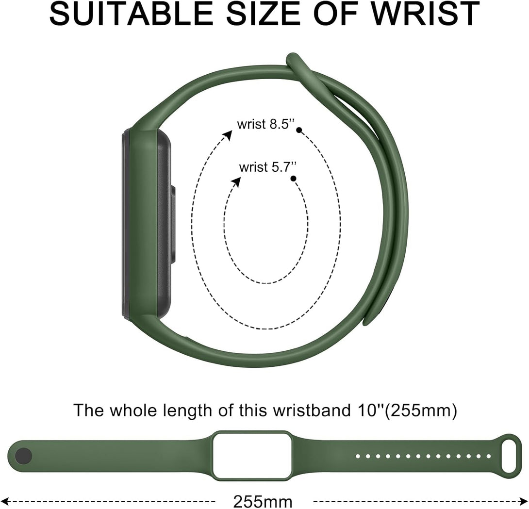 Meliya Bands for Amazfit Band 7 Straps, 4-Pack Soft Silicone Sport Replacement Bracelet Strap for Amazfit Band 7 Fitness & Health Tracker Women Men