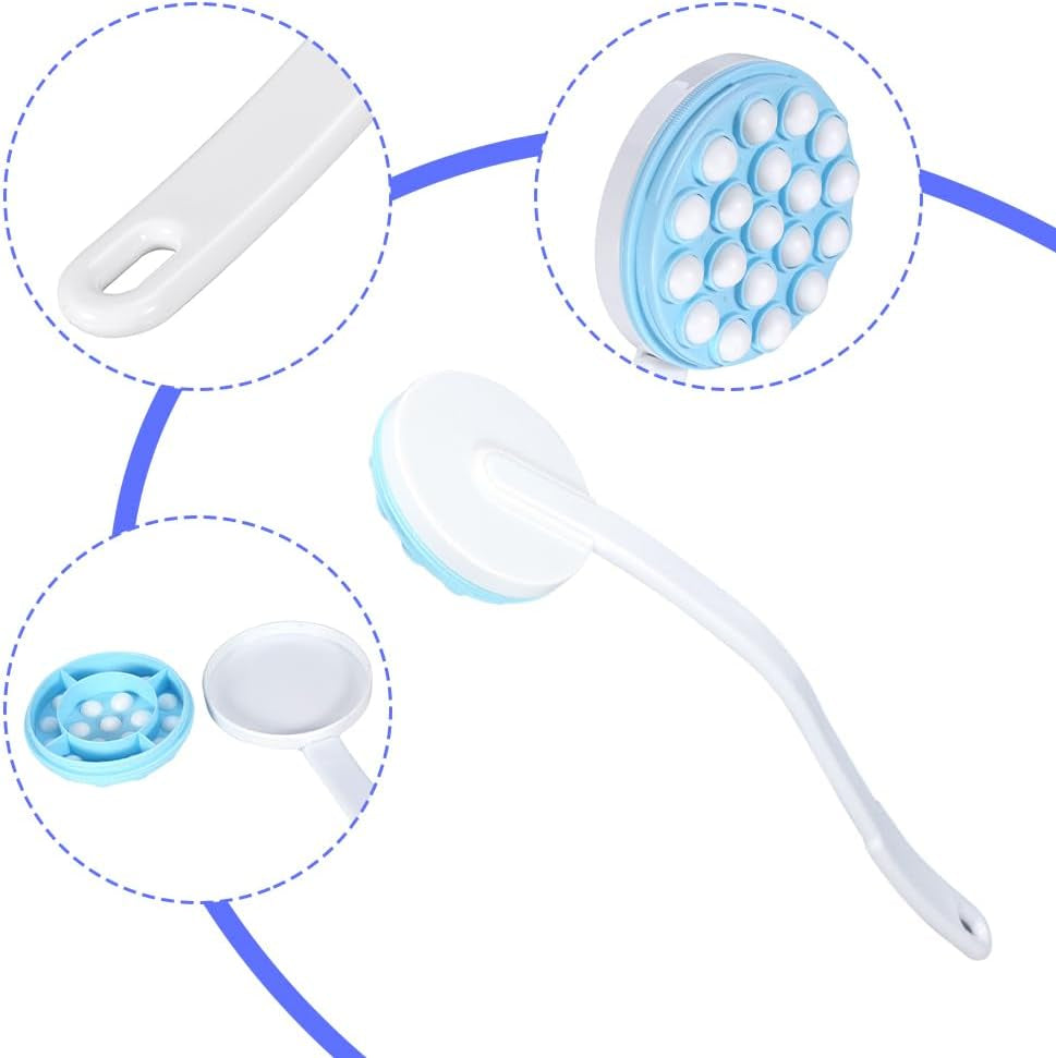 Joyzan Back Lotion Applicator, Long Self Handled Bath Massager Roll Reach Shower Brush Target Tanner Dispenser Wand Curved Rotating Head Sunscreen Skin Cream Gel Legs Feet Elderly Moisturizer Women
