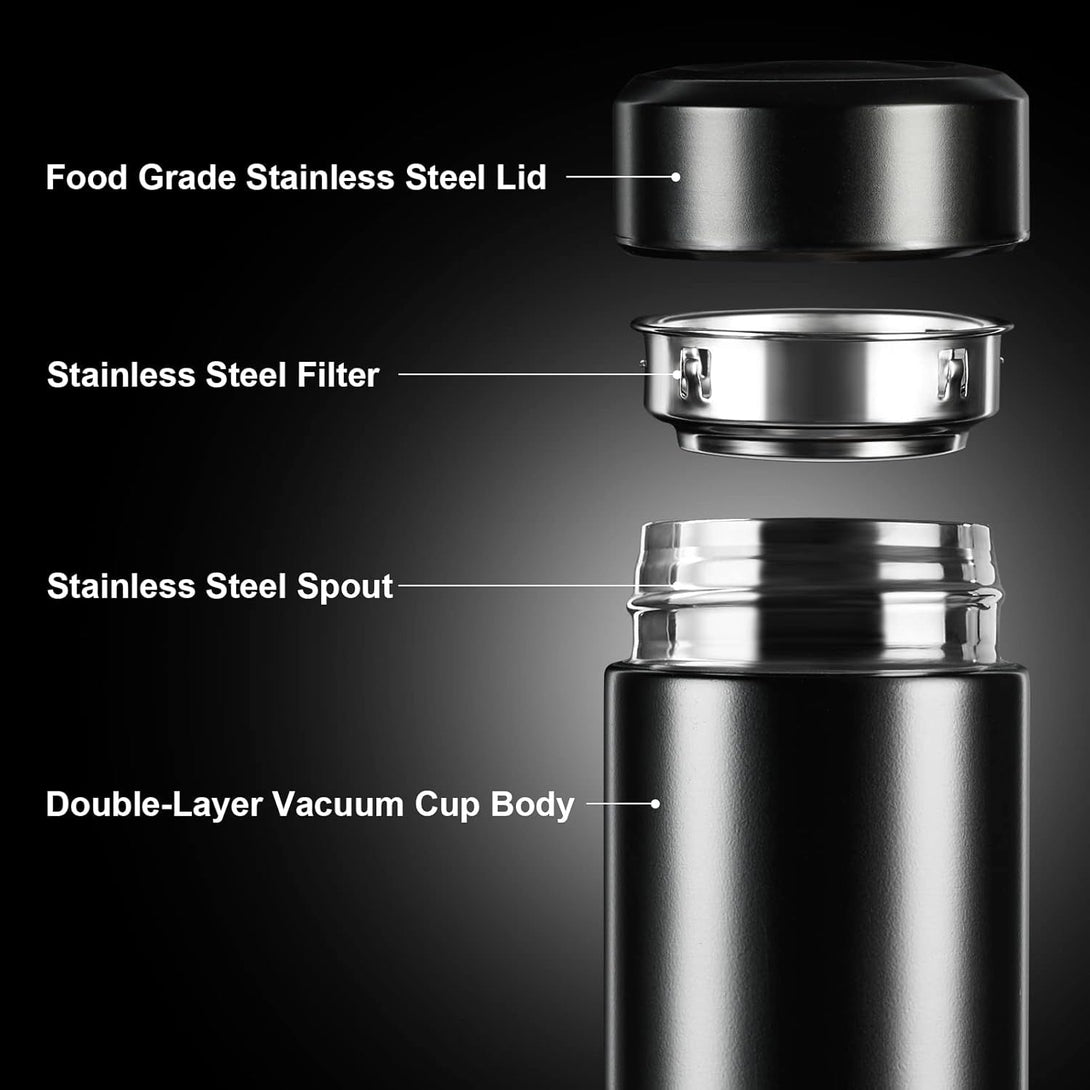 PARACITY Insulated Water Bottle, 17 Oz Stainless Steel Water Bottles, Double Wall Vacuum Hot Drinks Thermo, Metal Water Bottle Keeps Hot for 12 Hrs, Cold for 24 Hrs, for Coffee, Tea