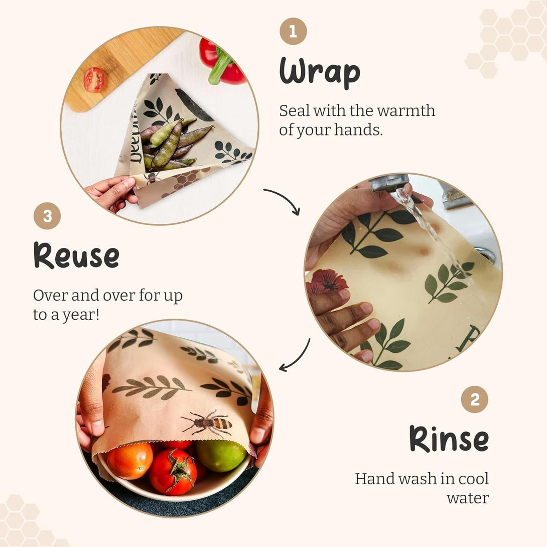 Beeswax Food Wrap Roll (15"X80") – Reusable & Sustainable Eco-Friendly Food Storage Alternative to Plastic