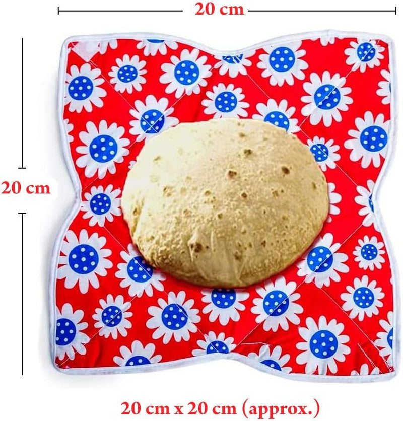 Healthandyoga™ Roti, Tortilla & Breads Covering Cloth - Square Shape Cotton Cloth - Cotton Wrapping Cover