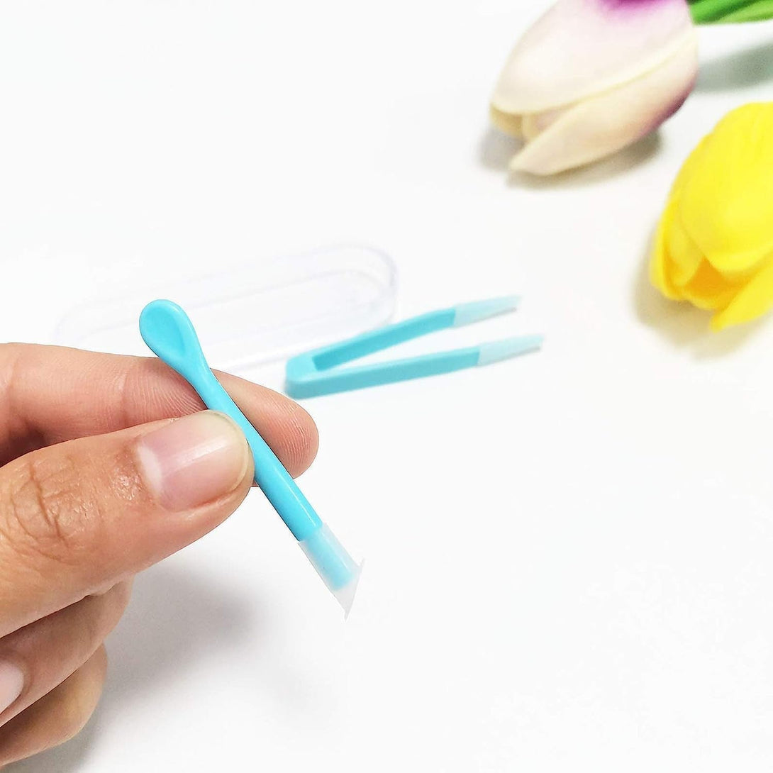 1 Pc Contact Applicator,Inserter+Tweezer with Soft Tip,Contact Lens Remover Tool,For Contact Lens Cases Health and Household Contact Lens Care(Blue)