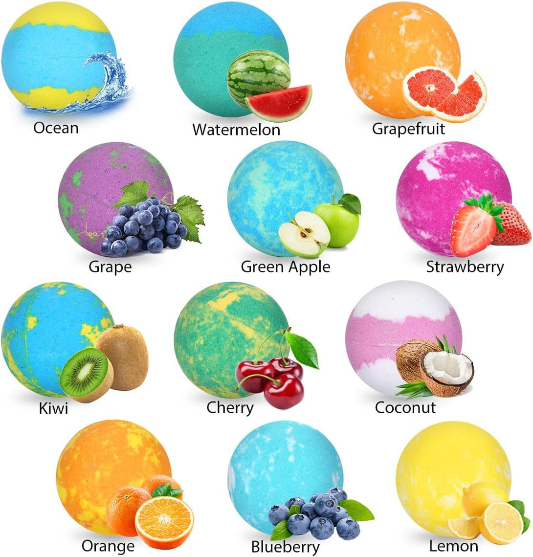 Bath Bombs for Kids with Surprise Toys inside for Girls Boys - 12 Pcs Bubble Bath Fizz Balls Gift Set with Puppy Toy, Gentle and Kids Safe for Easter Eggs Stuffers