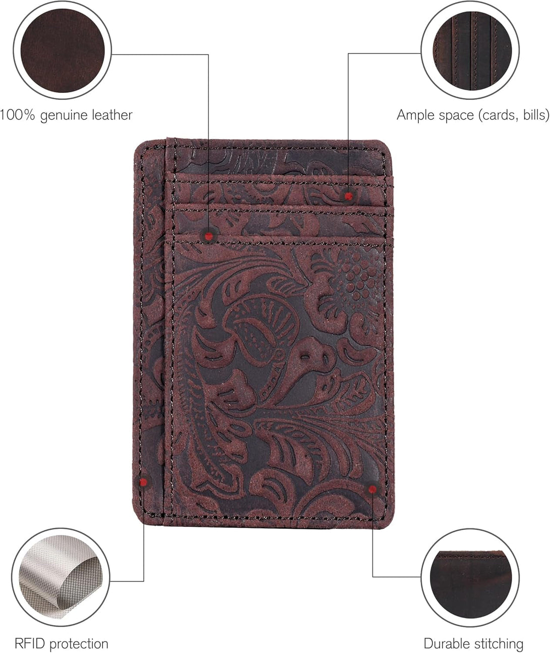 Real Leather Slim Minimalist Wallet for Men and Women -RFID Blocking Front Pocket Thin Credit Card Holder Stylish Wallets