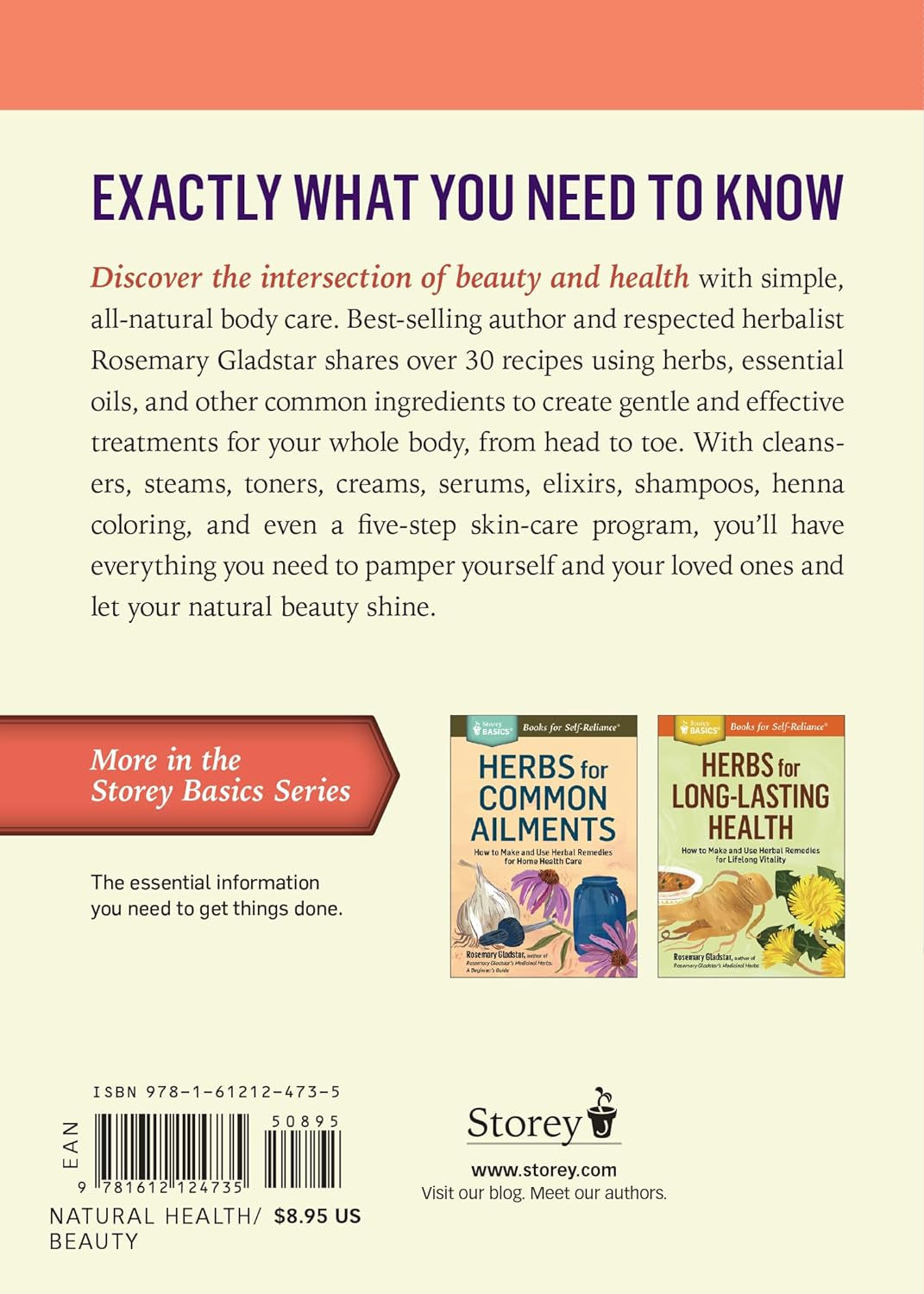 Herbs for Natural Beauty: Create Your Own Herbal Shampoos, Cleansers, Creams, Bath Blends, and More. a Storey BASICS® Title