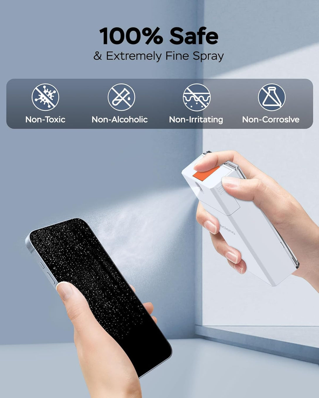 Screen Cleaner Spray and Wipe, 2Fl Oz Refillable Computer Screen Cleaner, Streak-Free Portable Laptop Cleaning Kit with Microfiber Cloth for Phone Car Touchscreen Macbook Ipad TV Monitor PC Electronic
