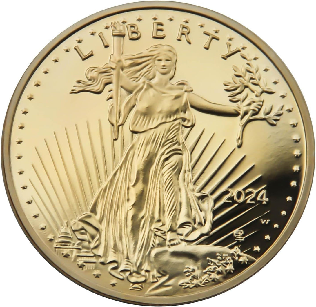 2024 U.S. Eagle the United States Statue of Liberty Gold Plated Coin 1 Oz Uncirculated Commemorative Coin