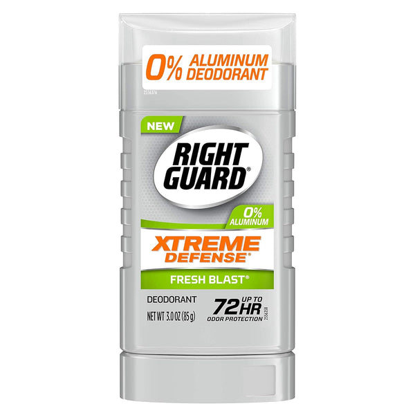 Right Guard Xtreme Defense Aluminum-Free Deodorant, Fresh Blast, 3 Oz