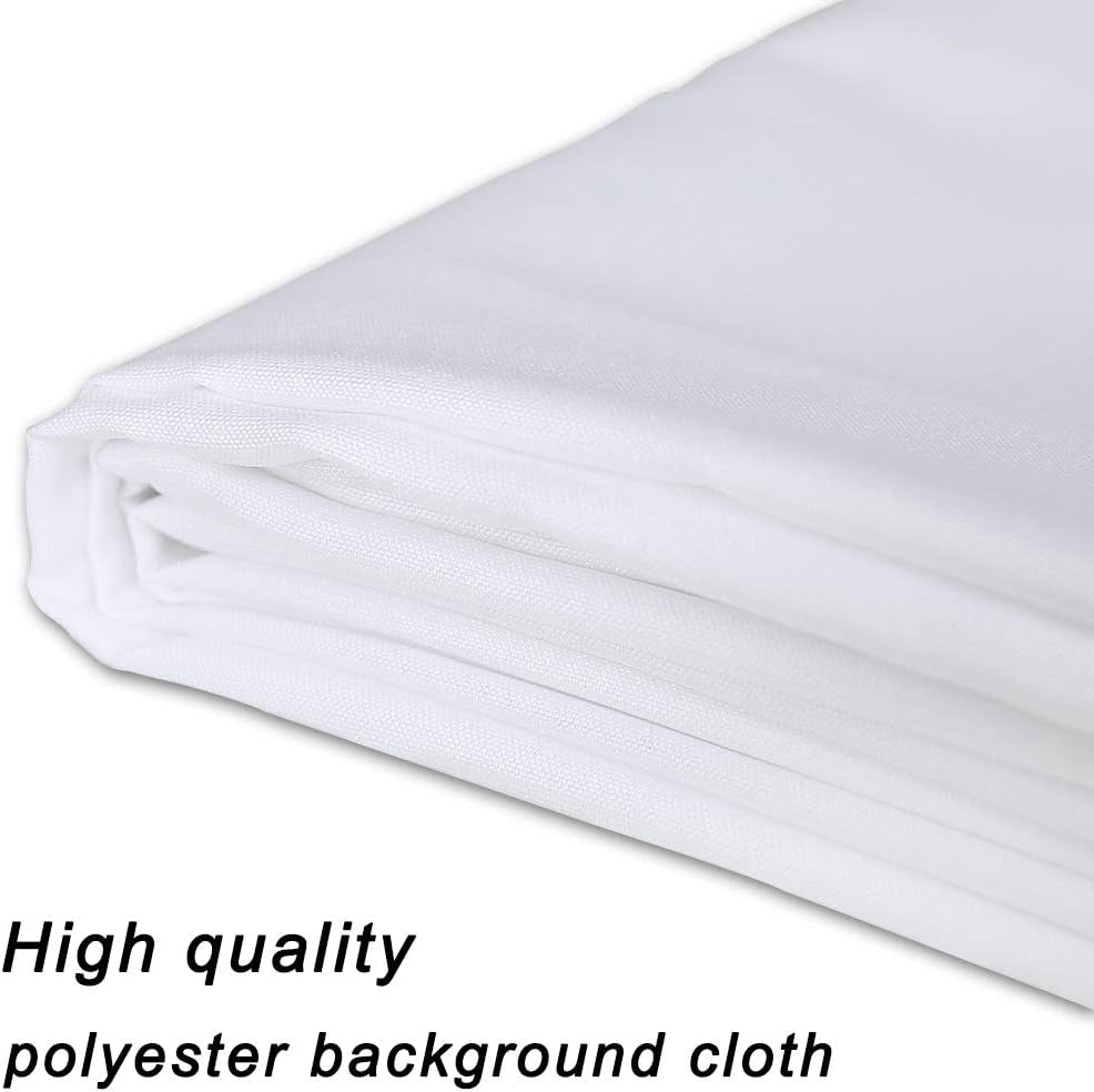GFCC 8FTX10FT White Backdrop Background for Photography Photo Booth Backdrop for Photoshoot Background Screen Video Recording Parties Curtain