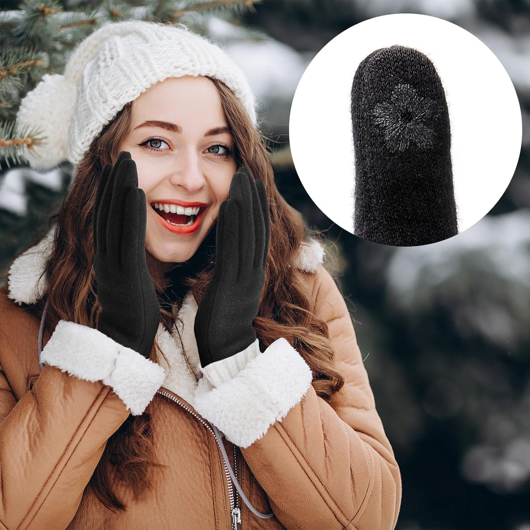 Winter Gloves for Women, Winter Touch Screen Texting Warm Gloves with Thermal Soft Lining for Women